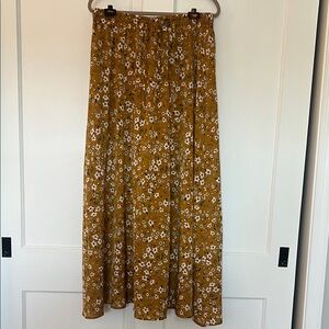 Floral Mustard Maxi Skirt